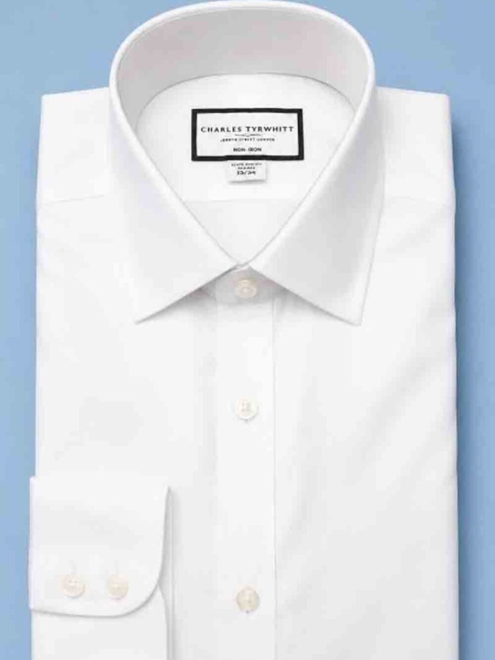 NEW Charles Tyrwhitt White Dress Shirt Extra Slim Fit Men's Size 15 X 34
